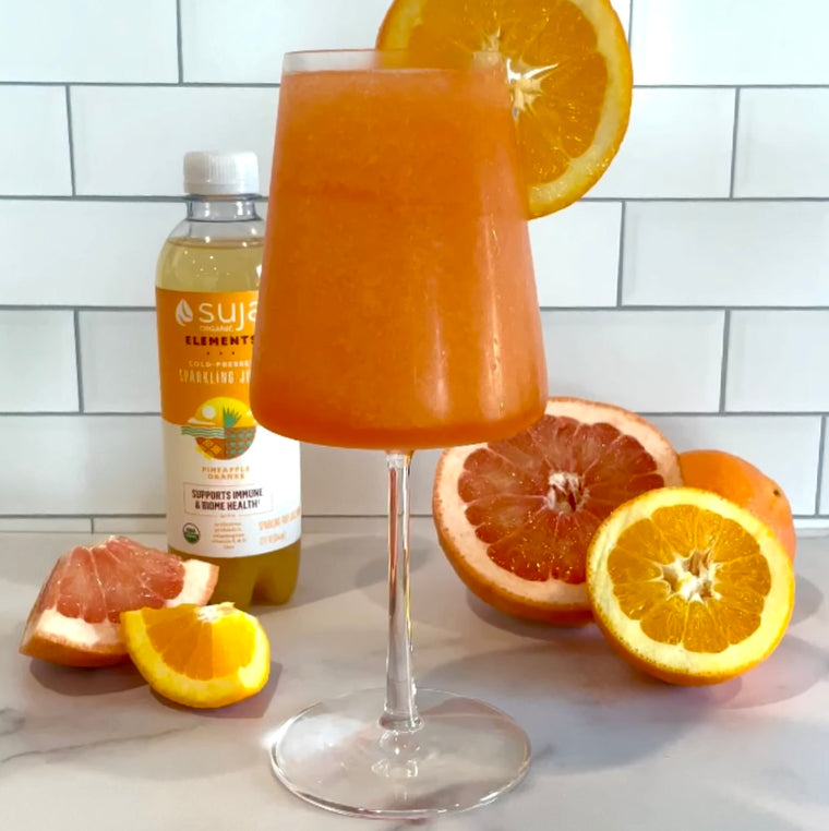 a Suja twist on an aperol spritz