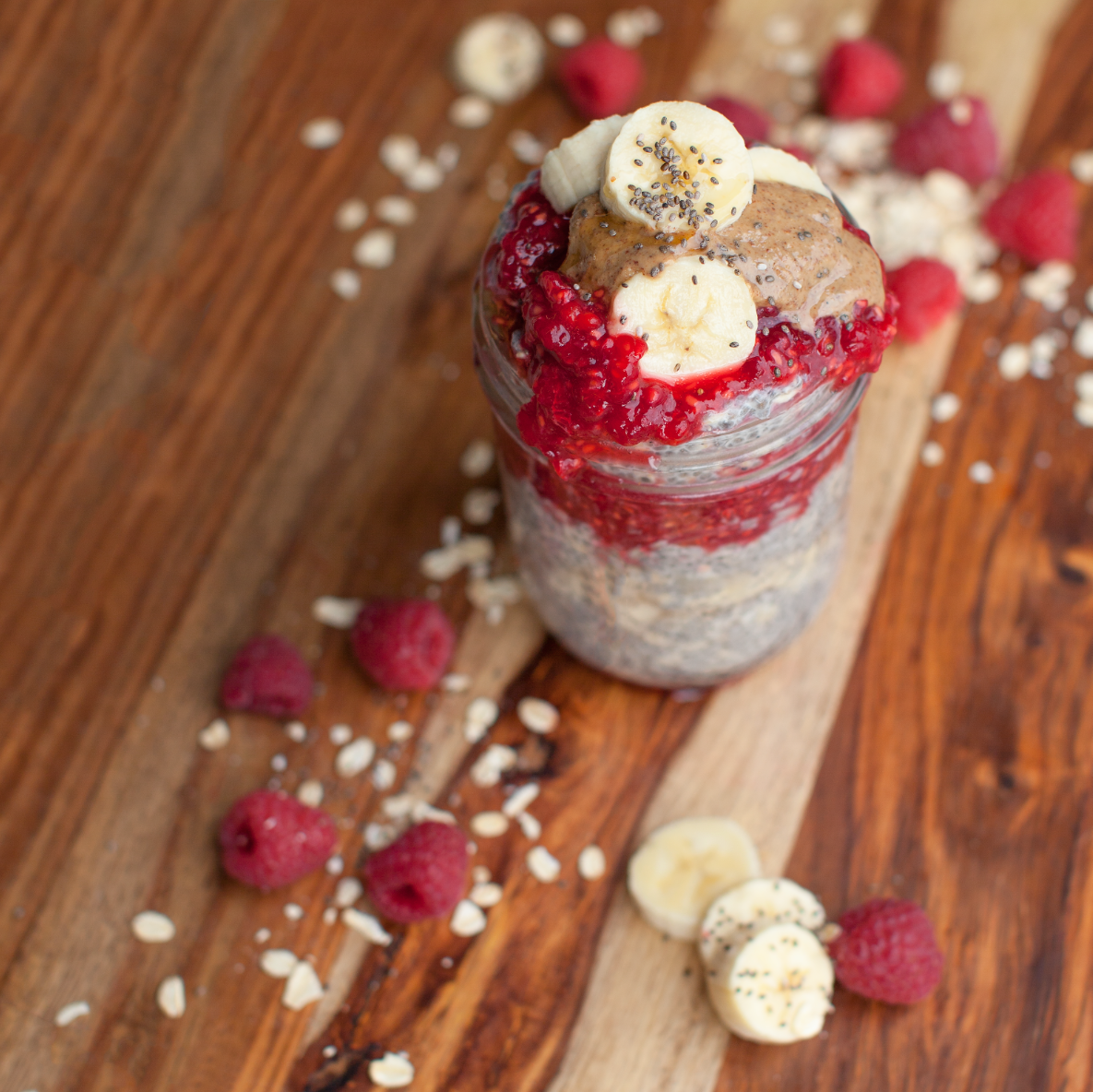 Raspberry Chia Overnight Oats