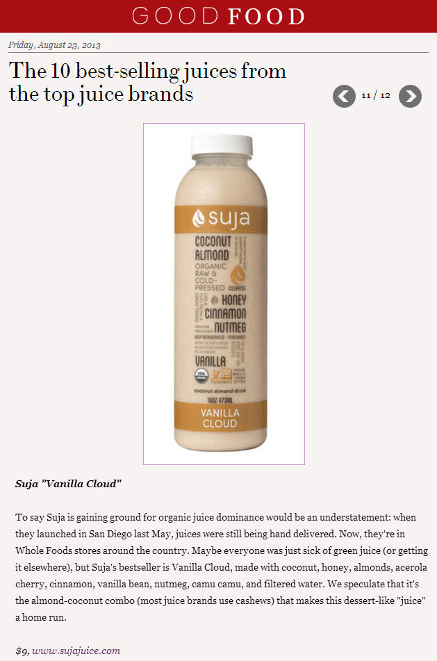 The 10 BestSelling Juices Suja Juice